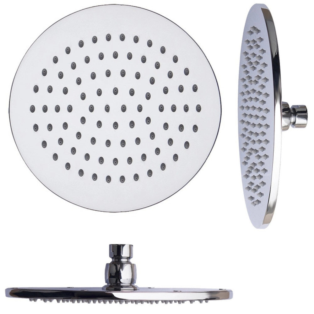 Trade Shop - Soffione Doccia 6" 15cm Rotondo In Acciaio Attacco Standard Snodato Orientabile -