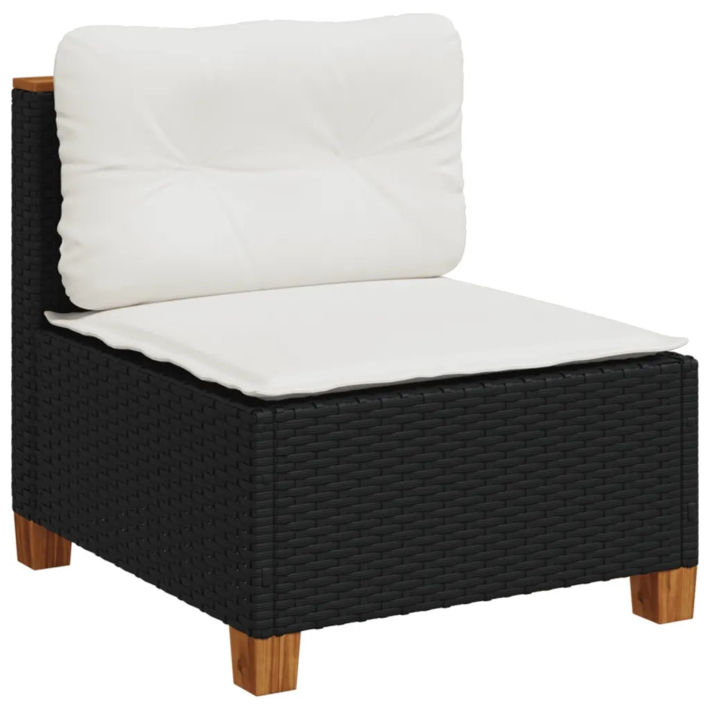 Set Divani da Giardino con Cuscini 8 pz Nero in Polyrattan 3261929