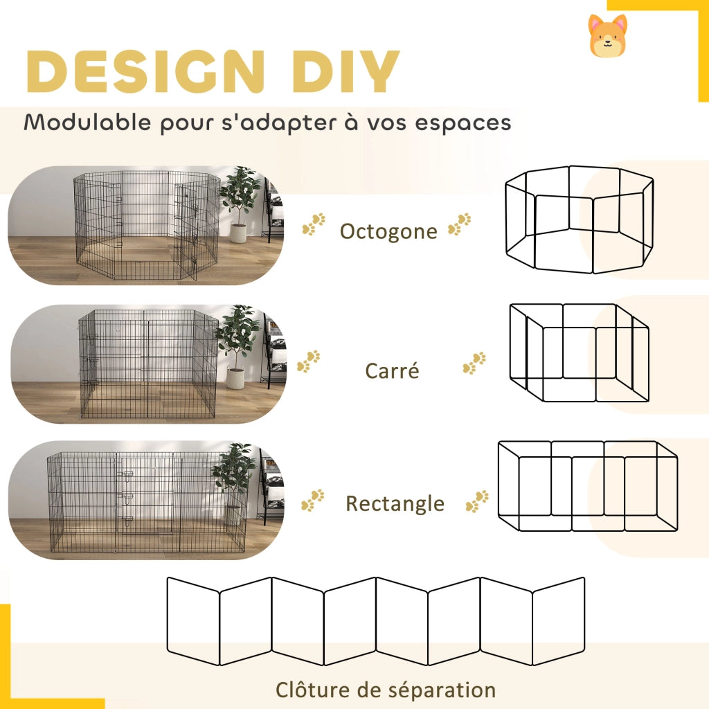 Recinto modulabile per animali piccoli ¨C zephmum ¨C 61x91 cm nero