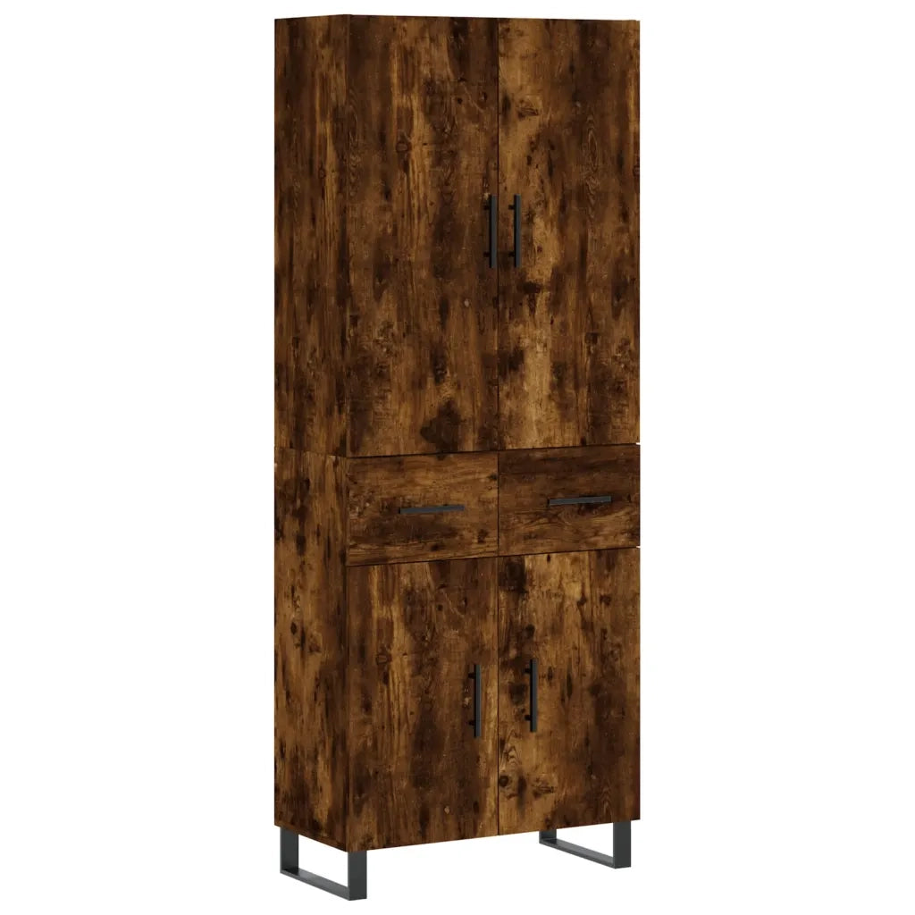 Credenza-Buffet-Armadio da cucina Rovere Fumo  69,5x34x180 cm in Legno Multistrato 153871
