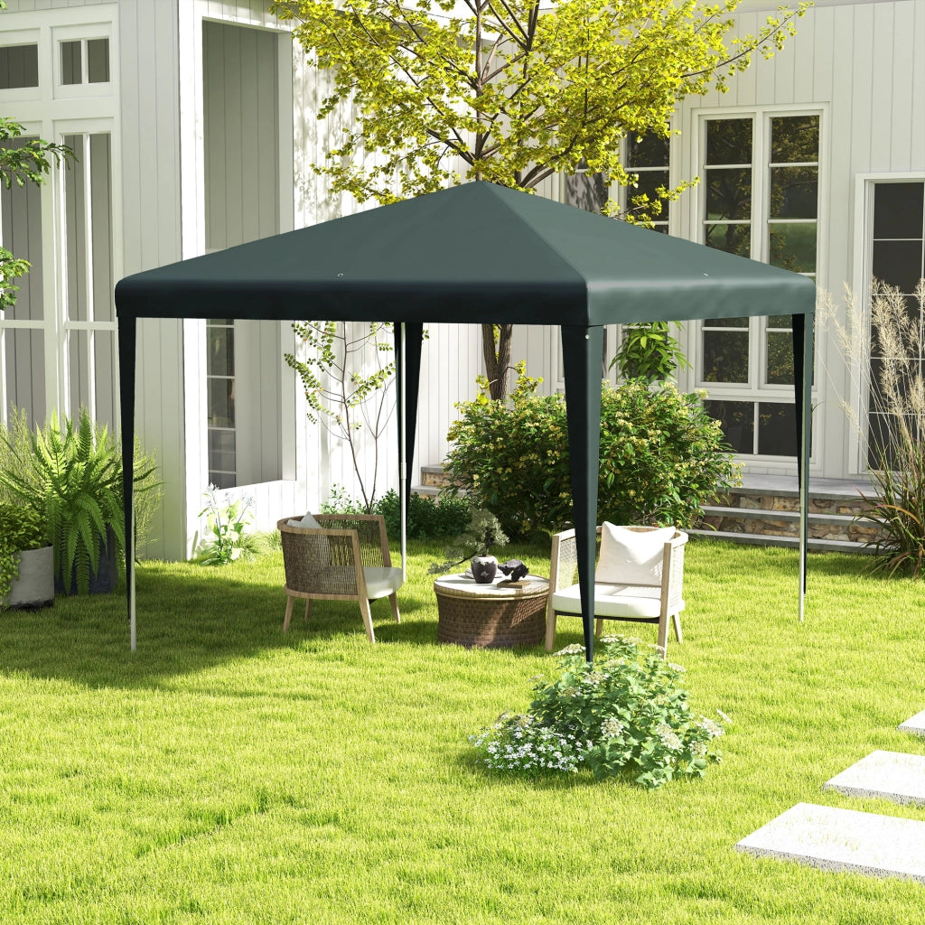 Gazebo da Giardino ¨C Minimal ¨C Verde Scuro Acciaio 270x270 cm