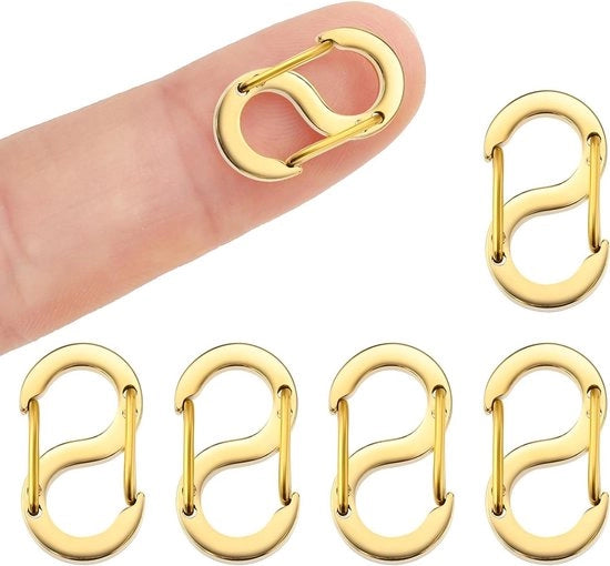 Chiusure a coda - Fermo catena 5 pezzi doppia apertura per bracciale e catena (oro).