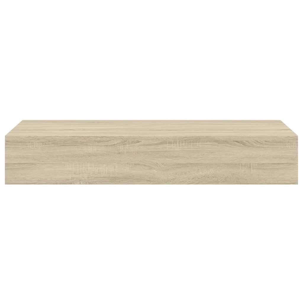 2 pz Scaffali con Cassetti da Parete | Mensola sospesa Rovere 60x23,5x10 cm MDF