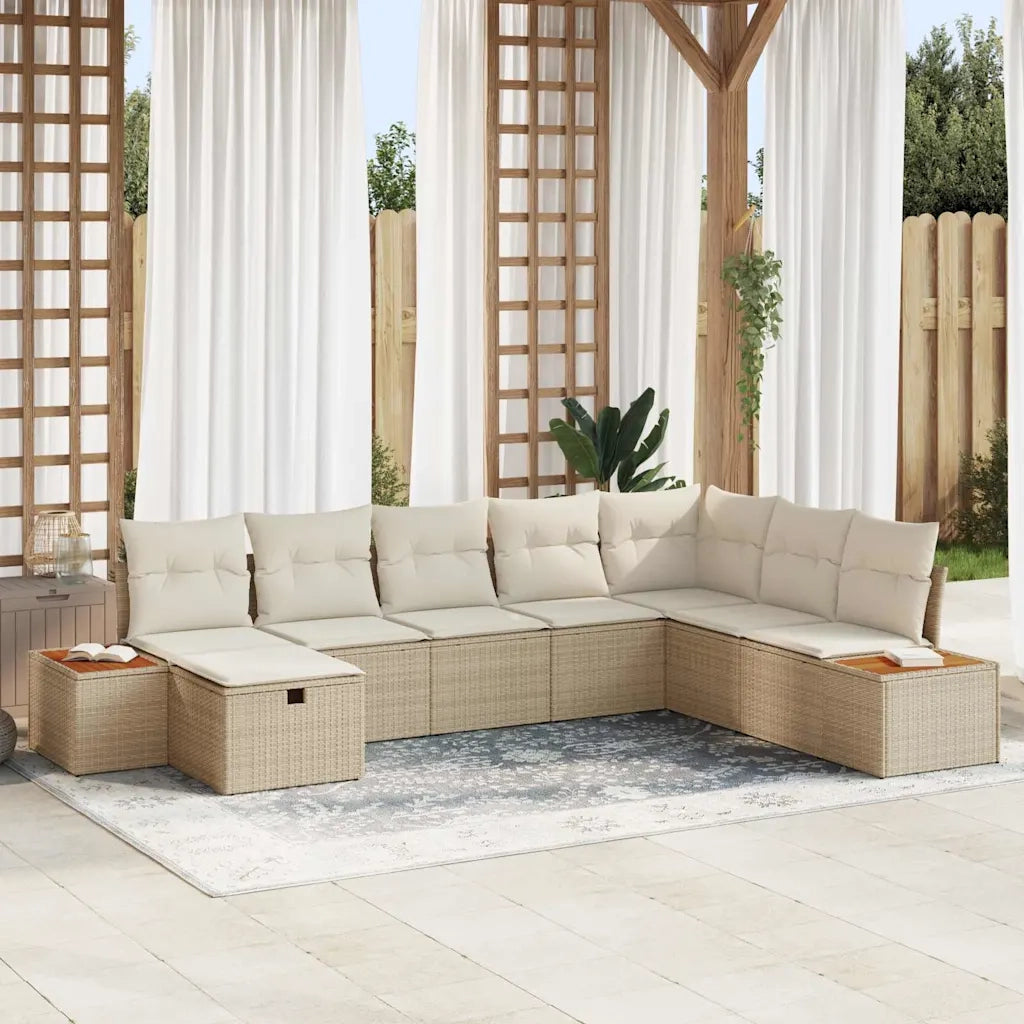 Set Divano da Giardino con cuscino Beige polyrattan 3360990