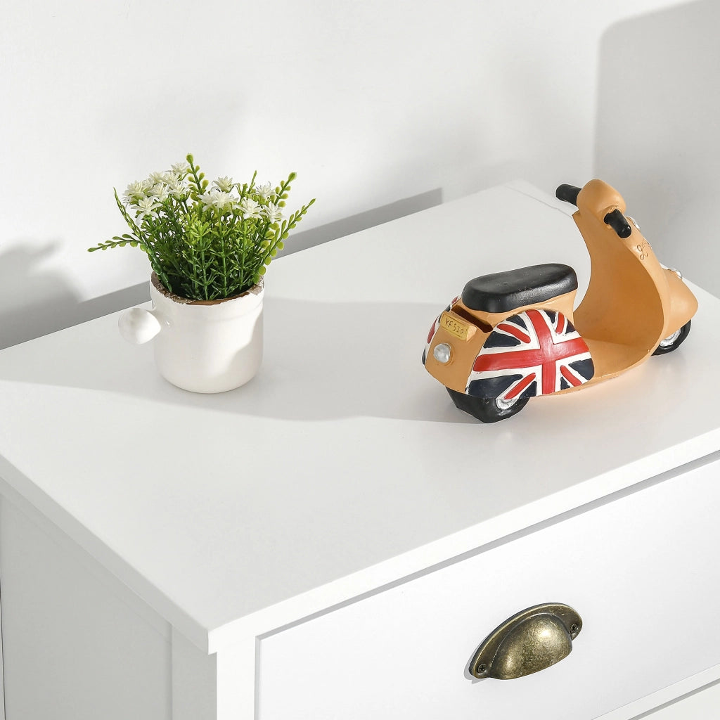 Cassettiera 5 cassetti multicolore ¨C Xylo ¨C maniglie metallo conchiglia MDF 45x30x95cm