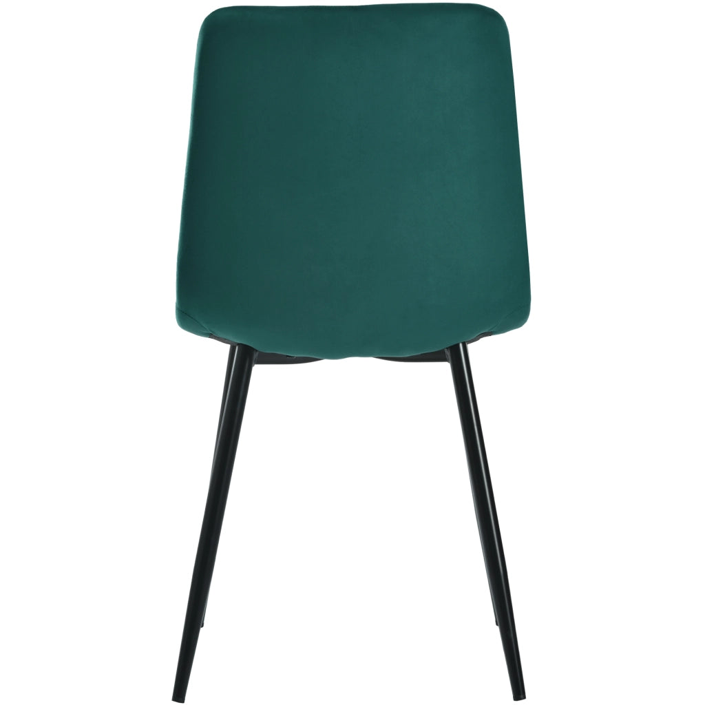 Sedia da pranzo (4 pezzi), verde scuro, set di 4 sedie imbottite di design, sedia da pranzo in velluto twill, sedia da cucina con schienale, seduta in