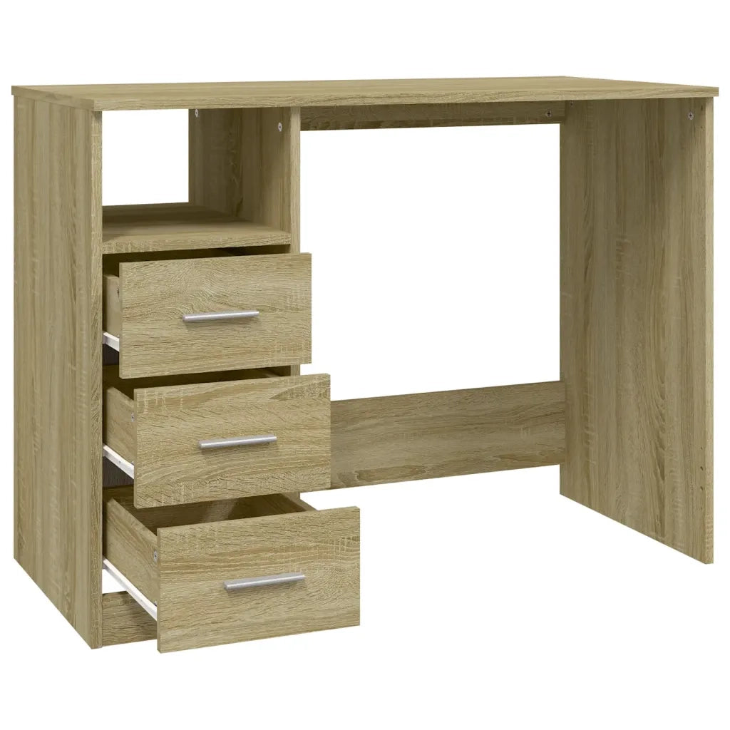 Scrivania Cassetti Rovere Sonoma 102x50x76 cm Legno Multistrato 823035