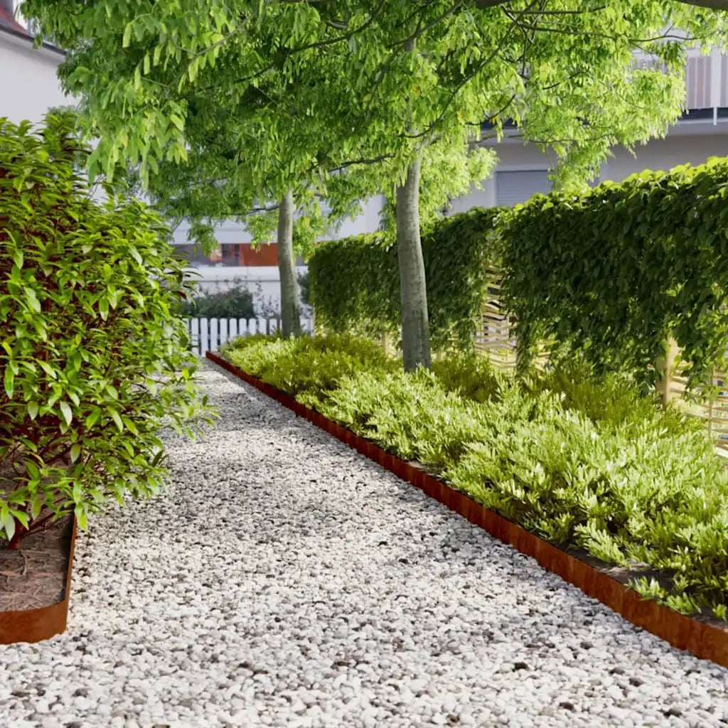 Bordure per Prato 50 pz 10x103 cm Flessibili in Acciaio Corten CFW7645545