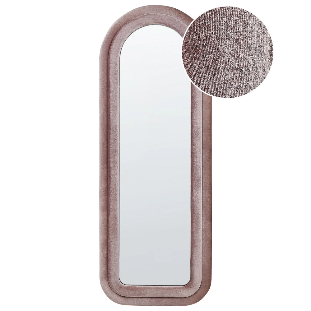 Specchio da parete rosa con cornice in MDF, vetro 60 x 160 cm, forma irregolare, pezzo decorativo da parete, stile moderno.
