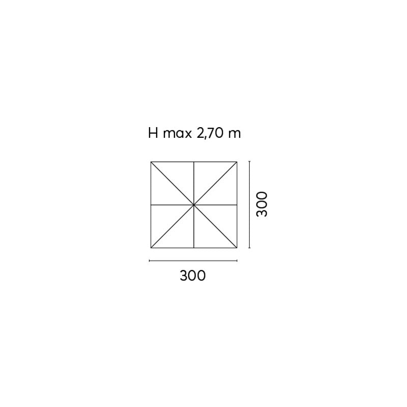 Ombrellone quadrato MOIA 3x3 mt.