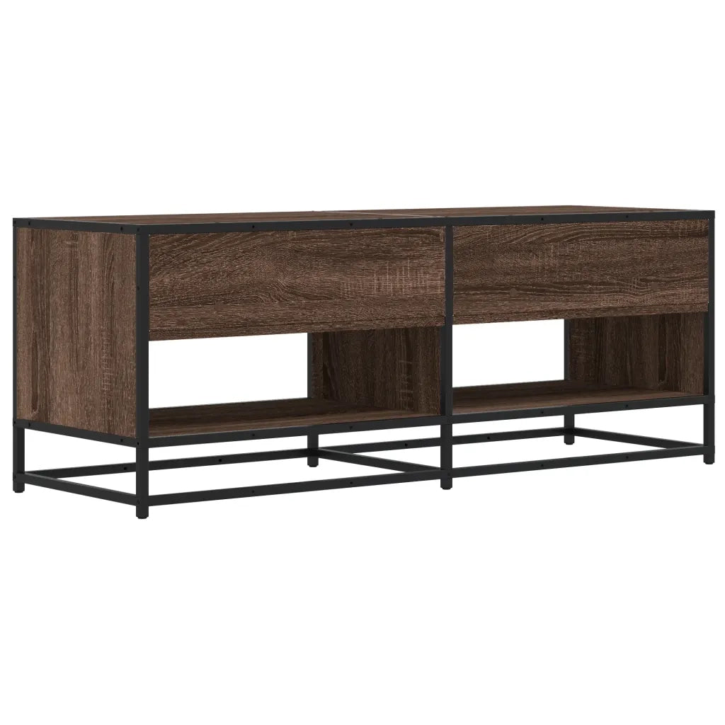 Mobile TV-Credenza per TV-Console TV Rovere Marrone 120,5x40x46 cm Multistrato e Metallo