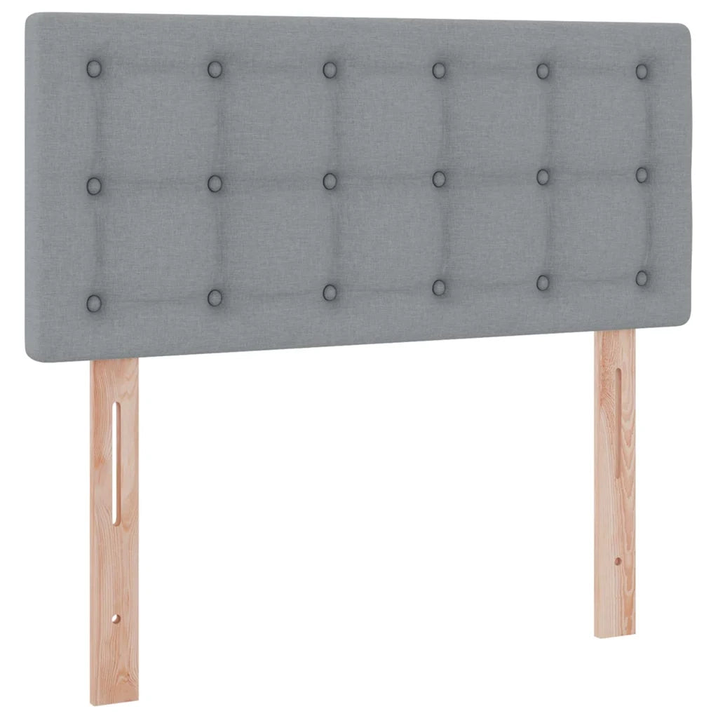 Letto con contenitore e LED Grigio chiaro 100 x 200 cm Tessuto 3371250