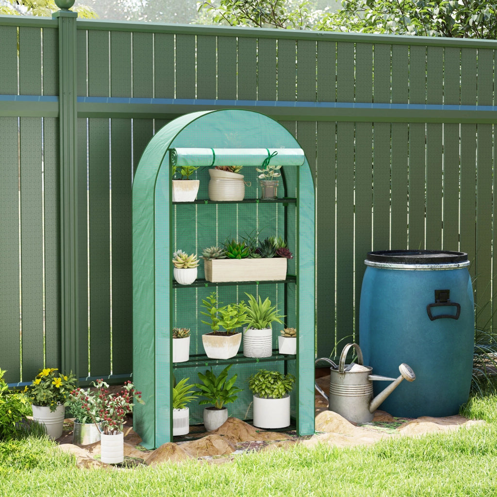 Serra da Giardino con 4 Ripiani ¨C Xylo ¨C Struttura Acciaio e Copertura PE Verde 105x45x160 cm