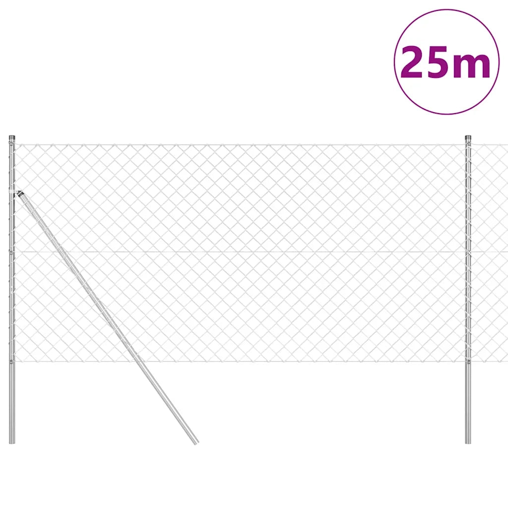 Palo della recinzione | Pannello per recinzione Argento 25 x 1 m (rete 60 x 60 mm)