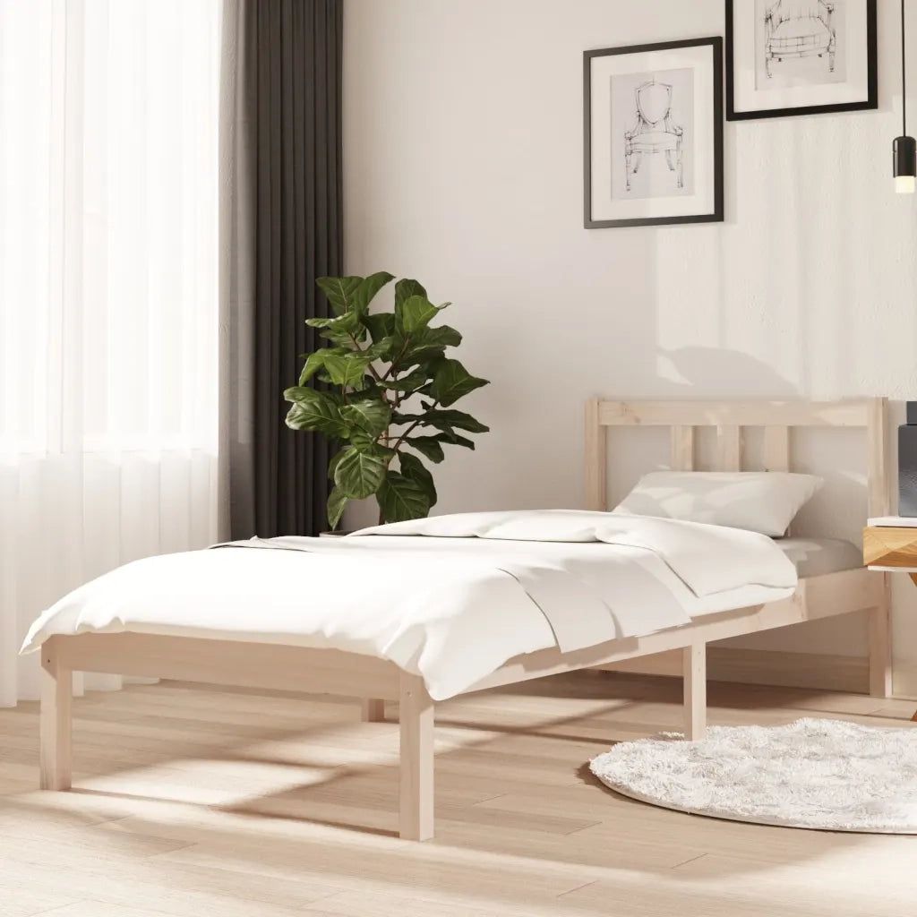 Letto singolo | Letto per adulti | Giroletto in Legno Massello 75x190 cm Small Single