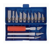 Trade Shop - Kit Coltelli Per Balsa 16 Pezzi Lame Di Acciaio Taglia Balza Modellismo -