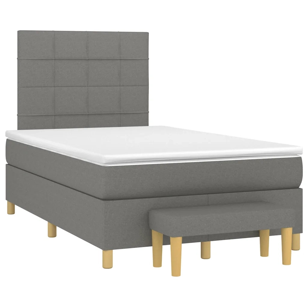 Giroletto a Molle con Materasso Grigio Scuro 120x190cm Tessuto