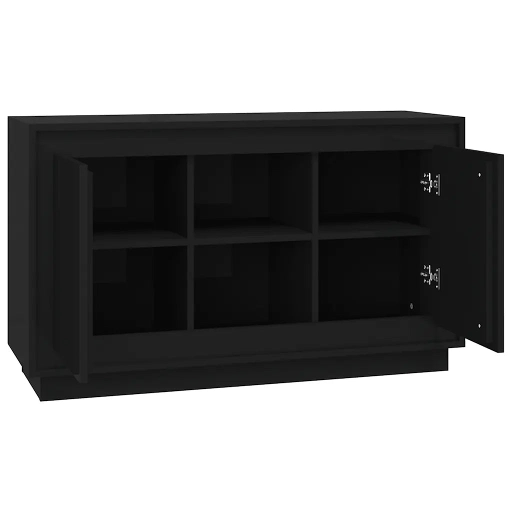 Credenza | Madia | Buffet da pranzo | Armadio da pranzo Nera 102x35x60 cm in Legno Multistrato