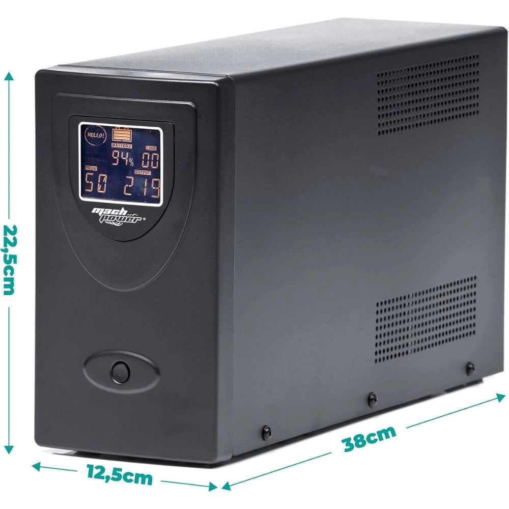 Mach power ups metal con display digitale e stabilizzatore avr *** potenza ampere (va) 2000 va, confezione 1