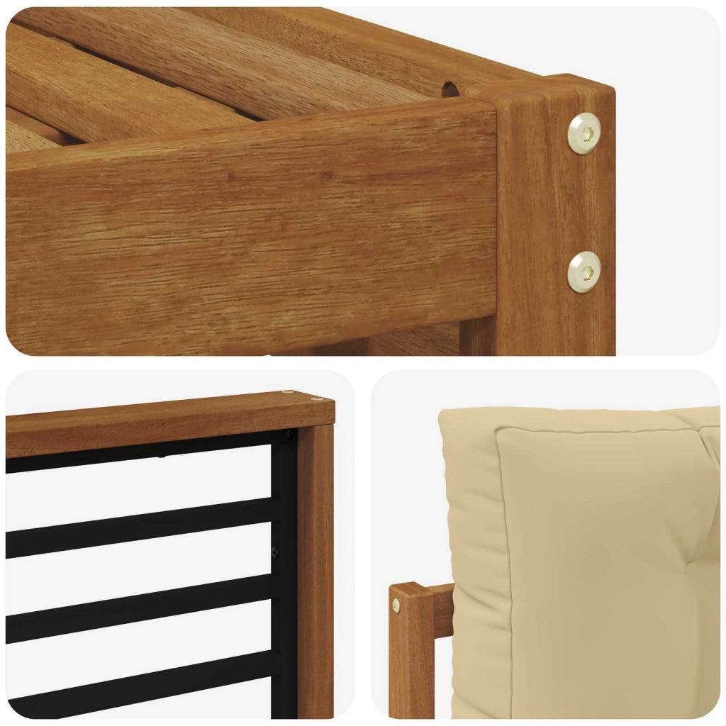 Set di divani da esterno con cuscino 4 pcs Naturale e Beige 3373273