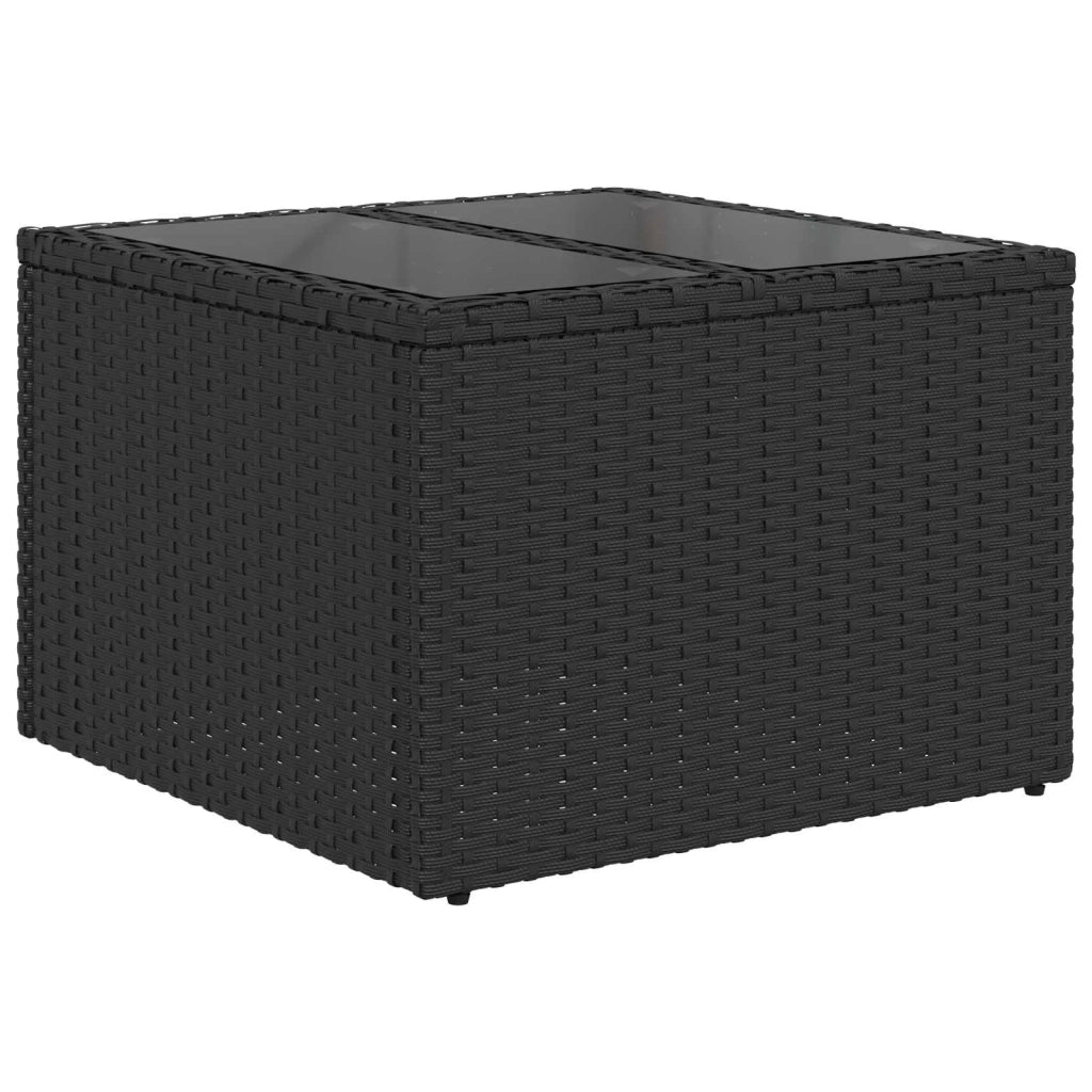 Set di divani con cuscino 6 pcs Nero e Crema polyrattan