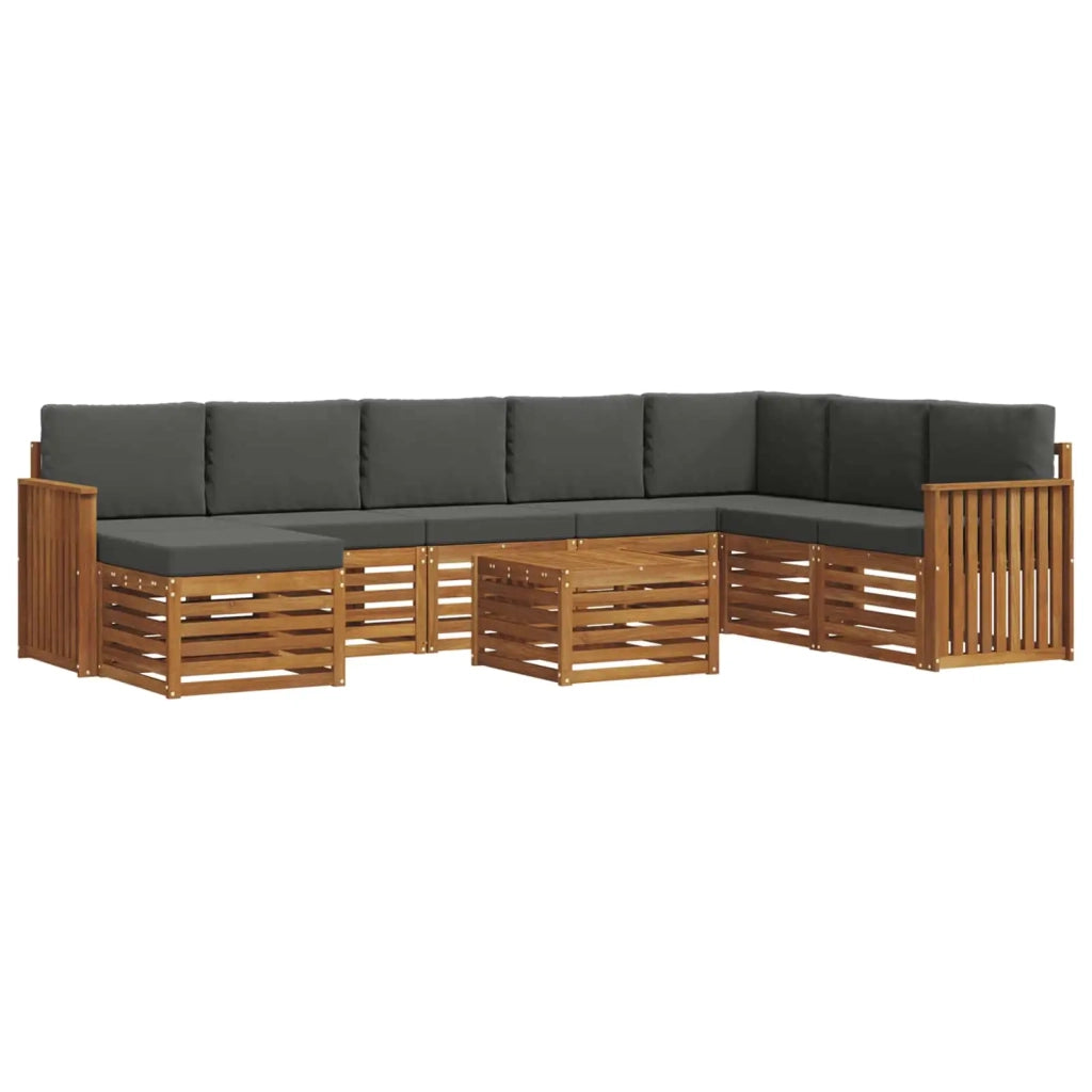 Set divano sezionale con cuscino 9 pcs Naturale e Antracite 3375327