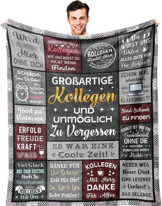 Cadeau di addio per colleghi, Deken 130x150CM, Cadeau divertente per colleghi, Regalo di ringraziamento per addio