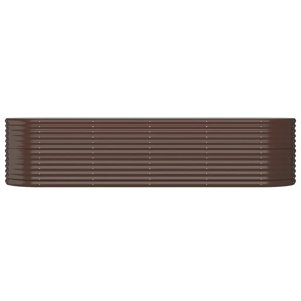 Fioriere | Cassetta per fiori | Letto Giardino Acciaio Zincato 296x80x68cm Marrone