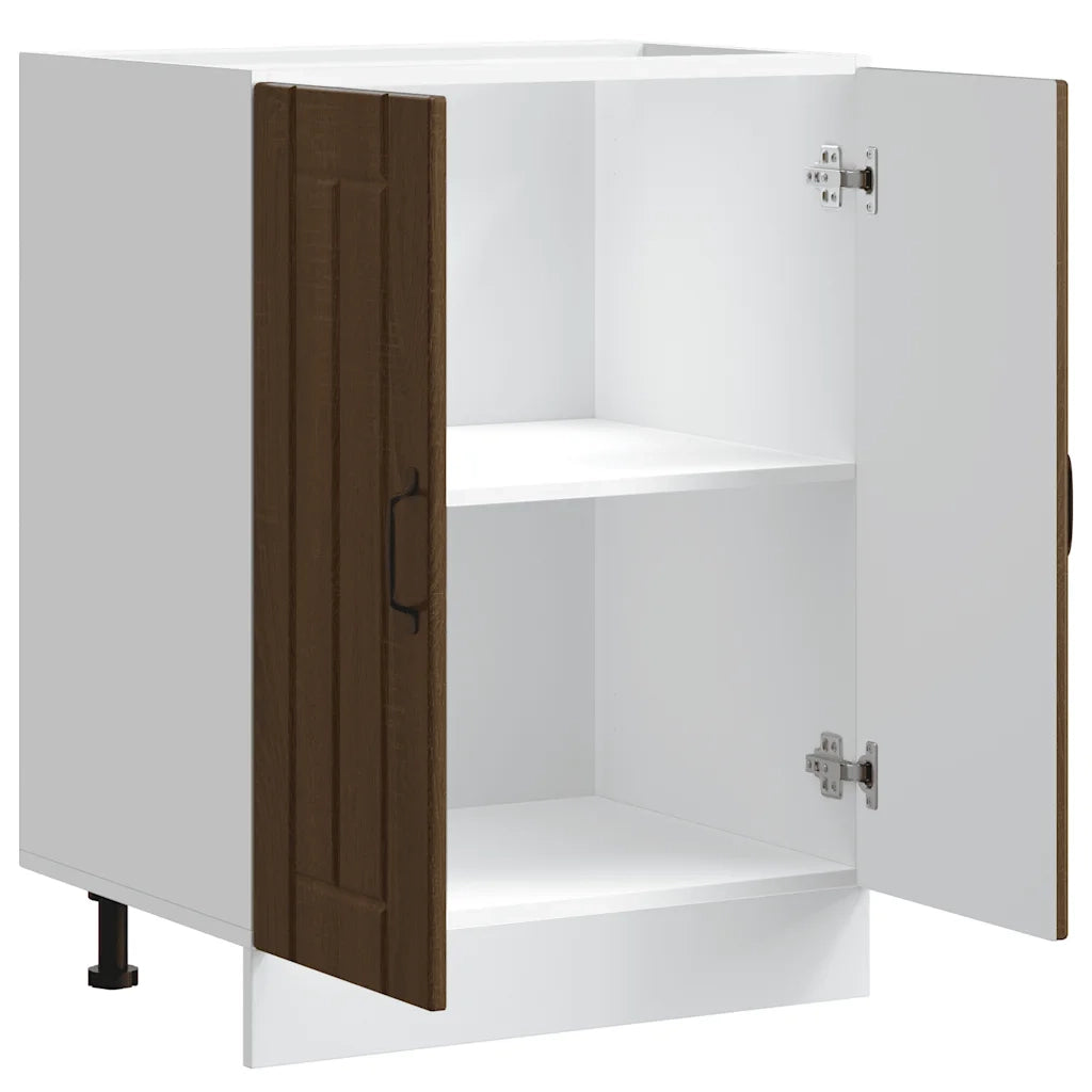 Mobile Base Lavello Lucca Rovere Marrone in Legno Multistrato 853684