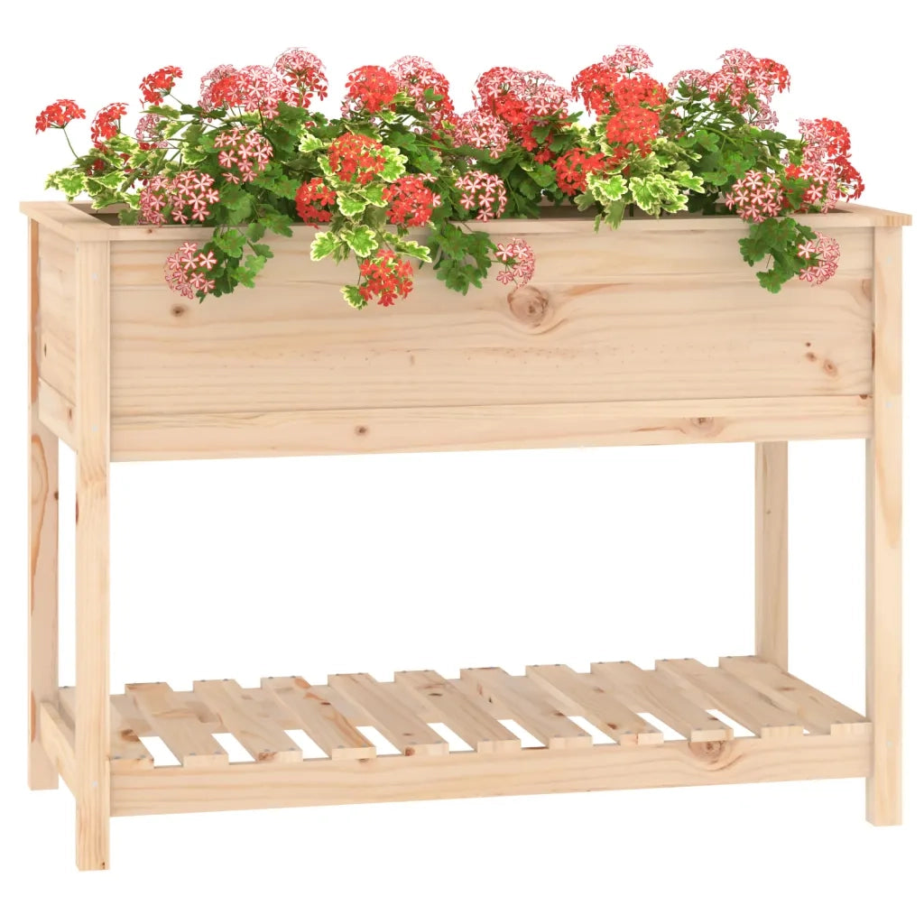 Fioriera con Mensola 111,5x54x81 cm in Legno Massello di Pino 823787