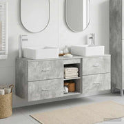 Set di Armadi da Bagno 3 pz Grigio Cemento 49,5 x 41 x 63 cm 3405822