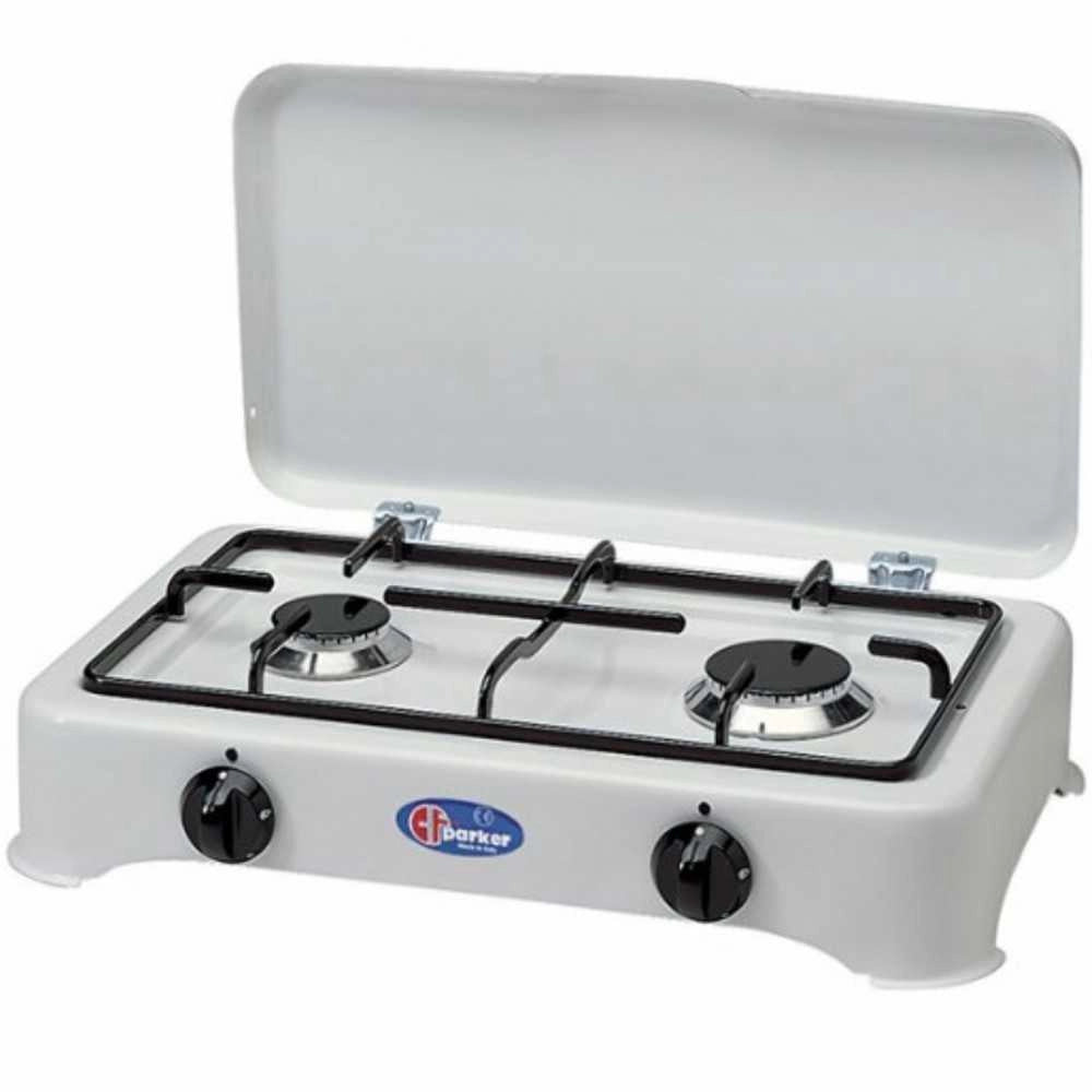 CUCININO Fornello a gas 2 fuochi,  griglia in PIATTINA cm 48x29x12 PARKER GPL - PARKER