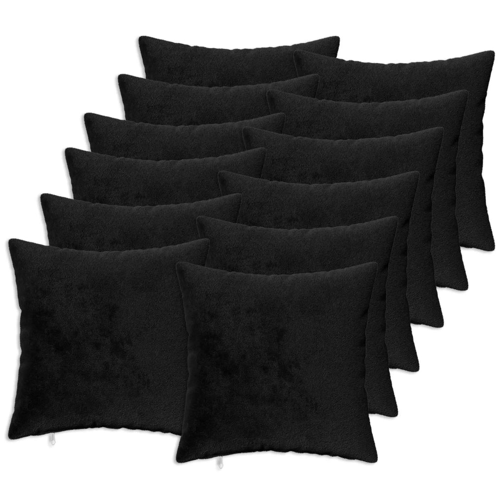 Federa 12 pcs HEERLEN Nero 40 x 40 cm Flanella 908724