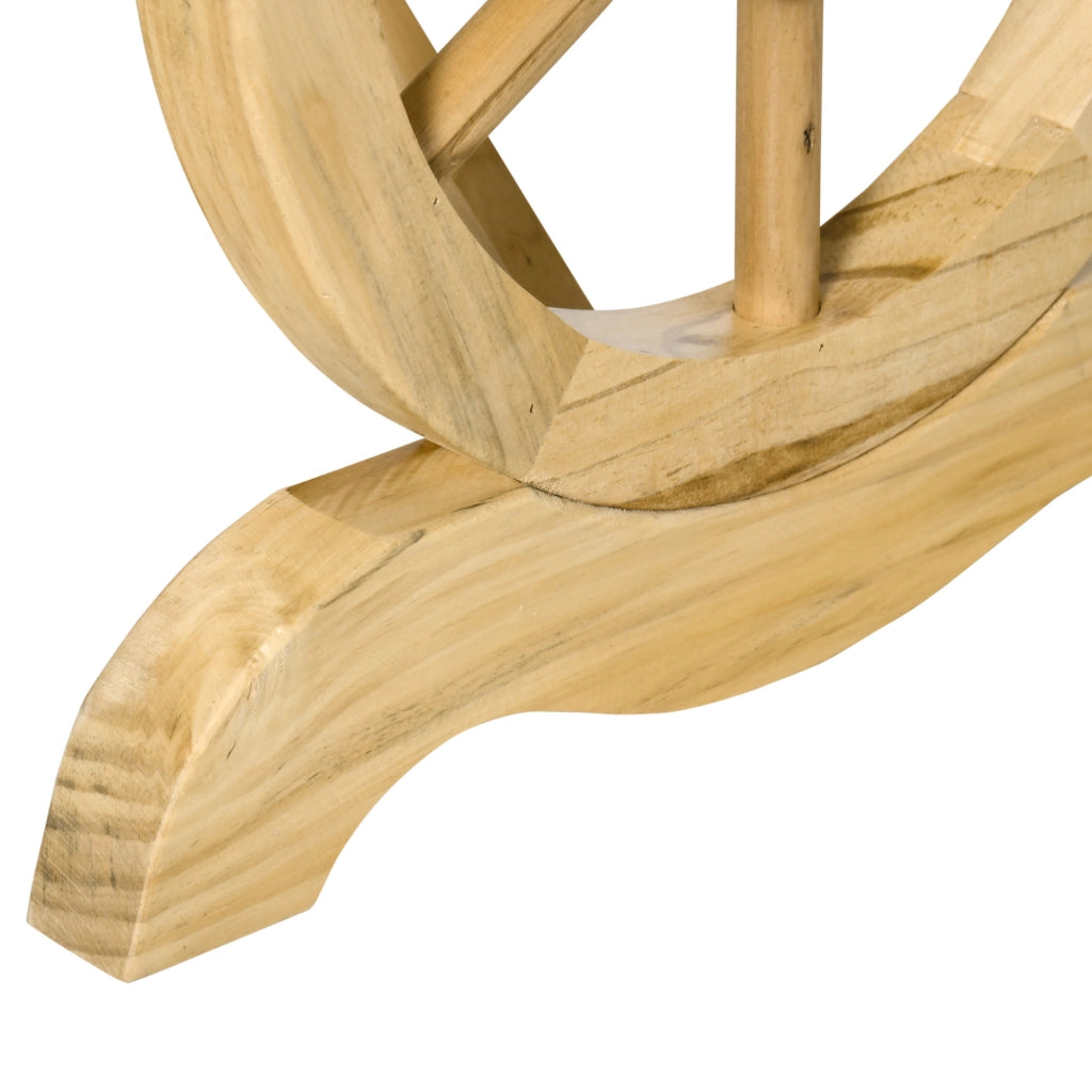Panchina da Giardino 2 Posti Legno Massello ¨C Xylo ¨C Gambe Ruota Carro 98x50x39.5cm