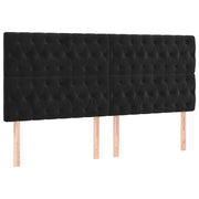 Testiera | Testata Nera 180x7x118/128 cm Velluto
