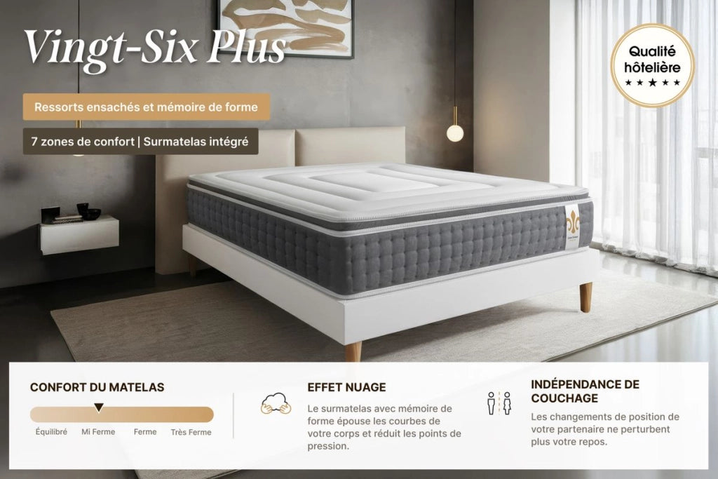 Materasso e base 90x200 cm - Vingt-Six PLUS