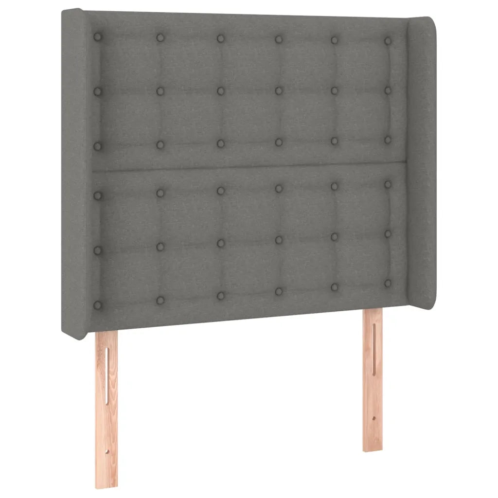 Testiera | Testata ad Orecchio GrigioScuro 103x16x118/128cm inTessuto