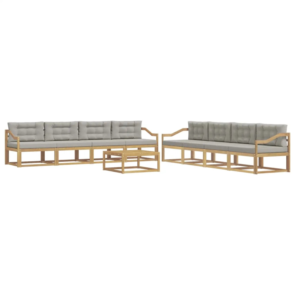 Set di divani da esterno 9 pcs Bianco e Grigio Chiaro 3386250