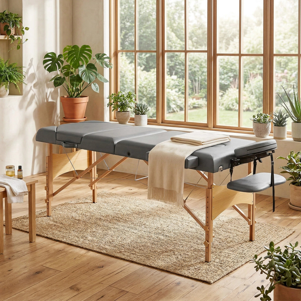 Letto reclinabile in legno con testiera regolabile e braccioli ¨C Zephmum ¨C Grigio 215x60x62-89 cm