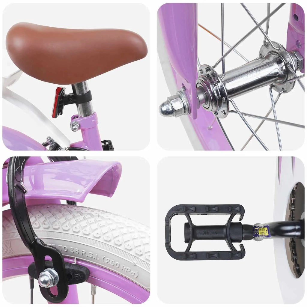 Bicicletta per Bambini | Bici per bambini 16 Pollici per bambini di 4-6 anni Viola