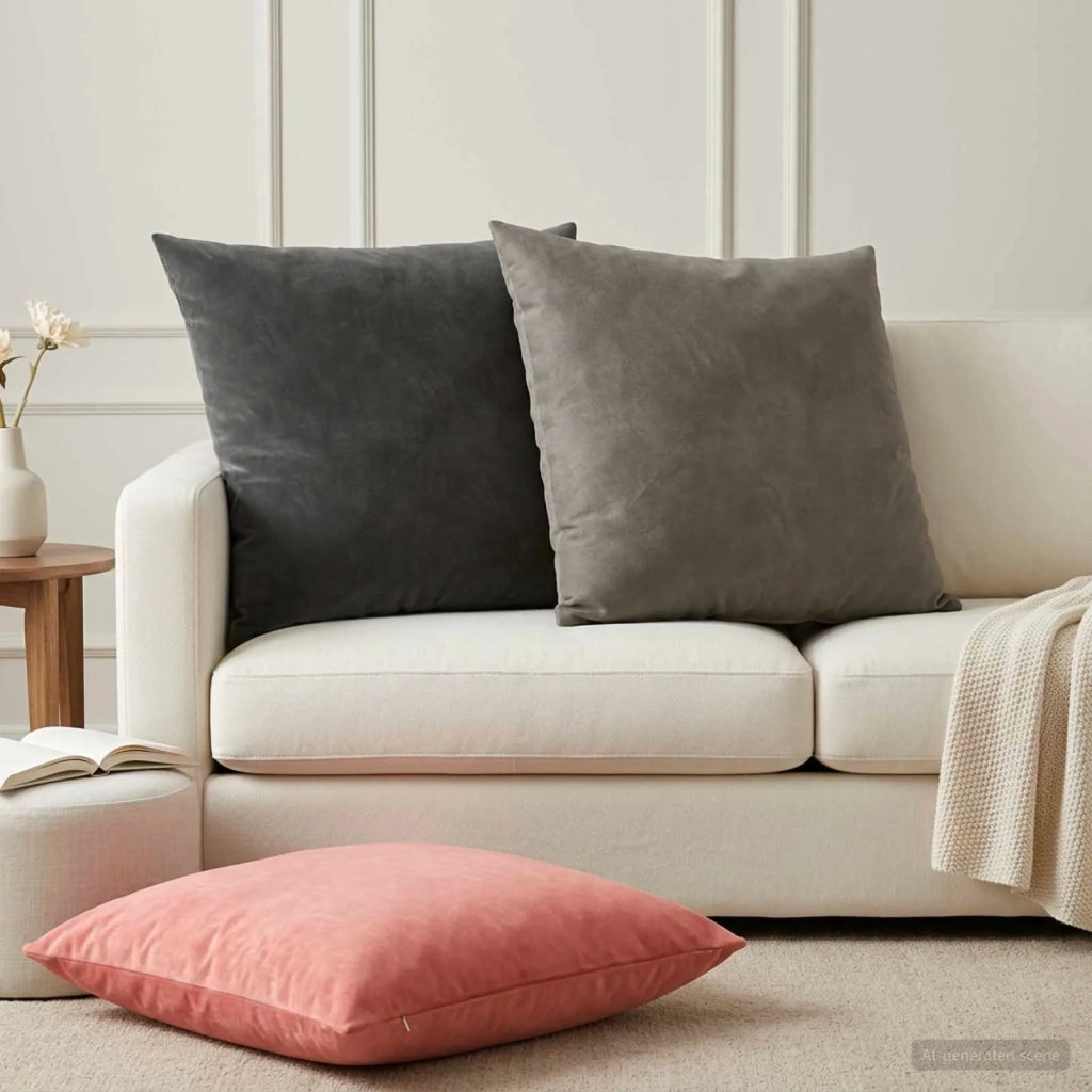 Cuscino con cuscino HEERLEN 2 pz Rosa Velluto 928191