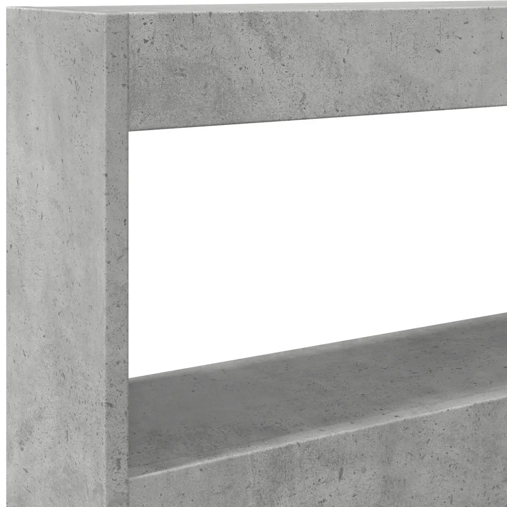 Testiera | Testata con Contenitore a LED Grigio Cemento 120x17x102 cm