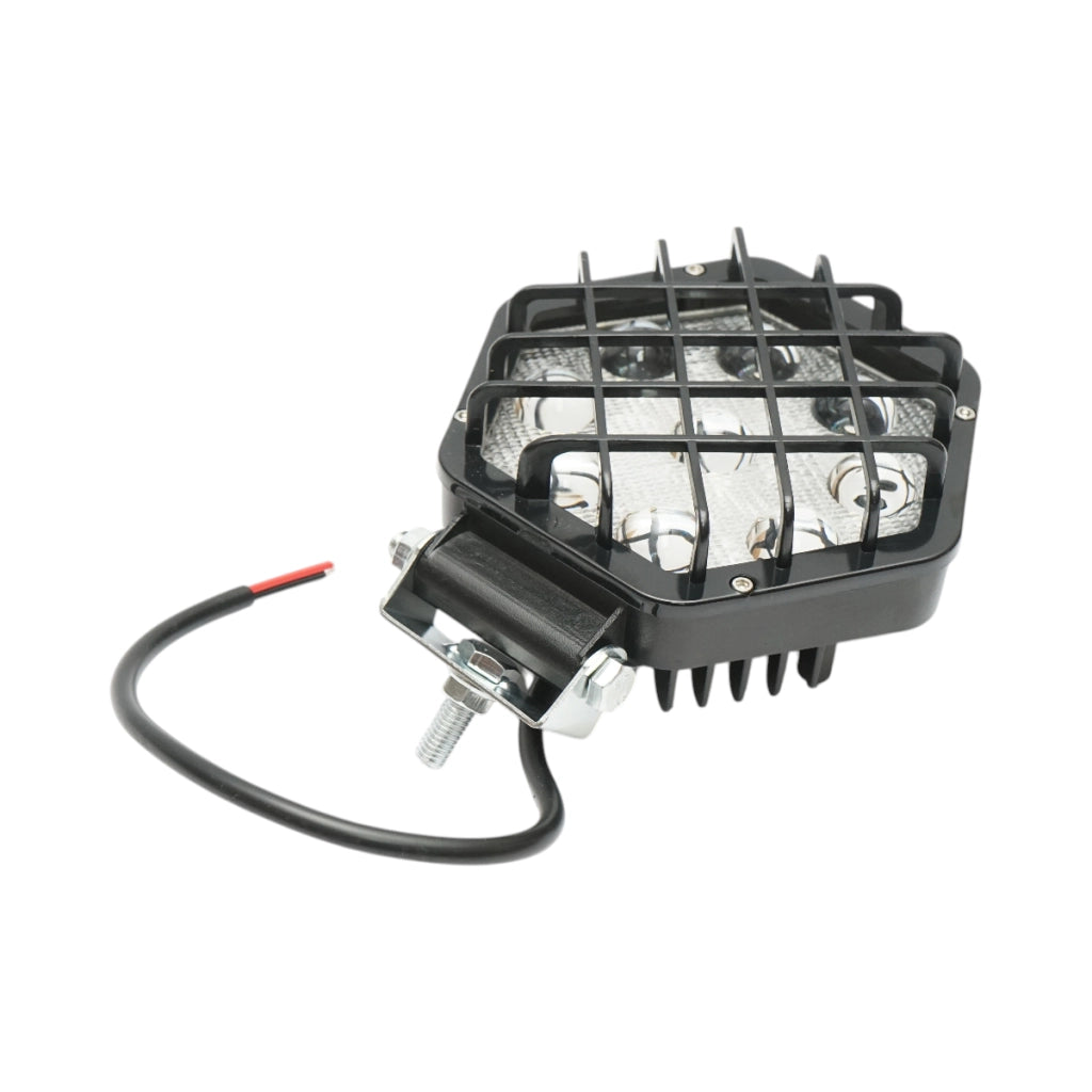 Lampada proiettore esagonale con griglia metallica nera, 9 LED, angolo di fascio 30, DC 10-80V 27W Breckner Germany