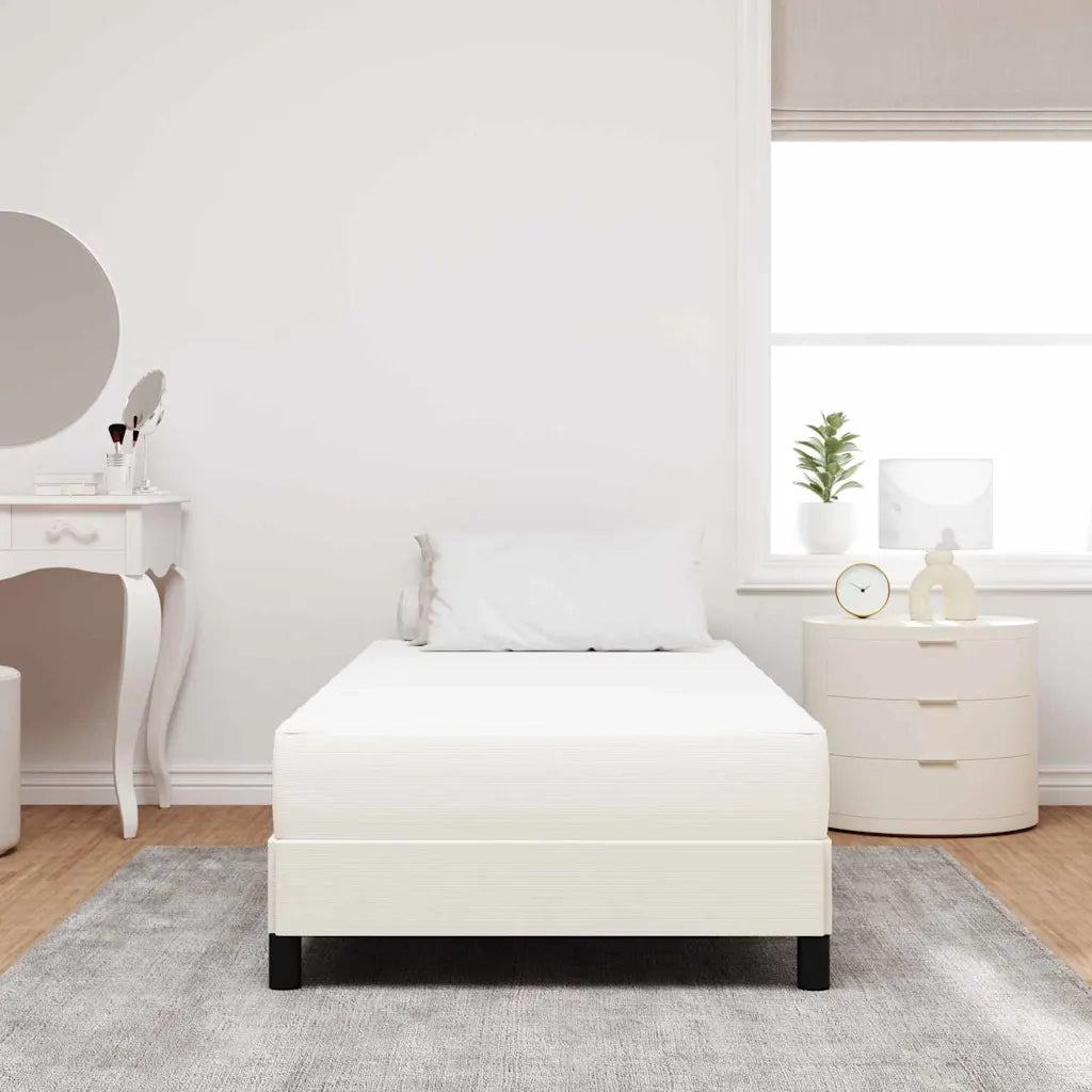 Letto singolo | Letto per adulti | Materasso da Letto con materasso Crema 80 x 200 cm Tessuto