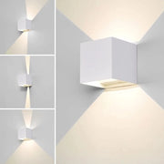 Lampada per parete con sensore di movimento, bianca, 12W, adatta per interni/esterni, lampada per parete LED, luce bianca calda, impermeabile all'acqua, regolabile, adatta per giardini e corridoi.