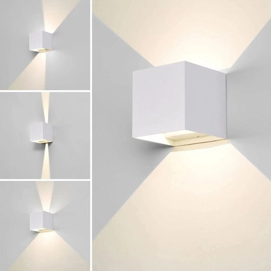 Lampada per parete con sensore di movimento, bianca, 12W, adatta per interni/esterni, lampada per parete LED, luce bianca calda, impermeabile all'acqua, regolabile, adatta per giardini e corridoi.