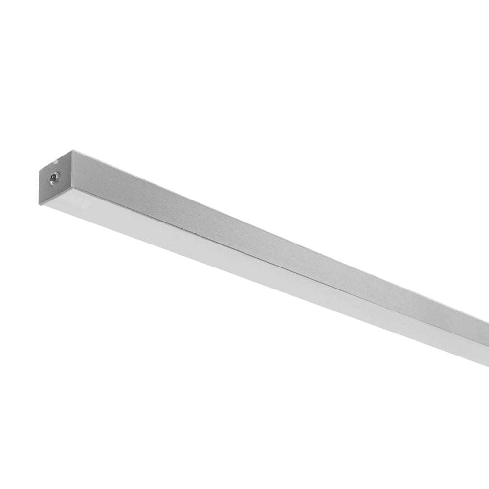 Lampada a sospensione lineare a LED in metallo argento 160 cm stile industriale forma minimalista