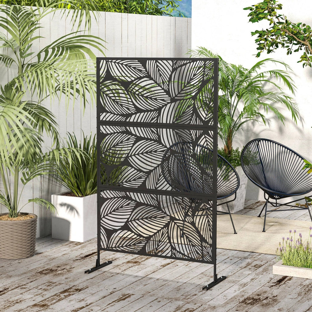 Paravento da Giardino in Acciaio ¨C Minimal ¨C 122x198cm Nero