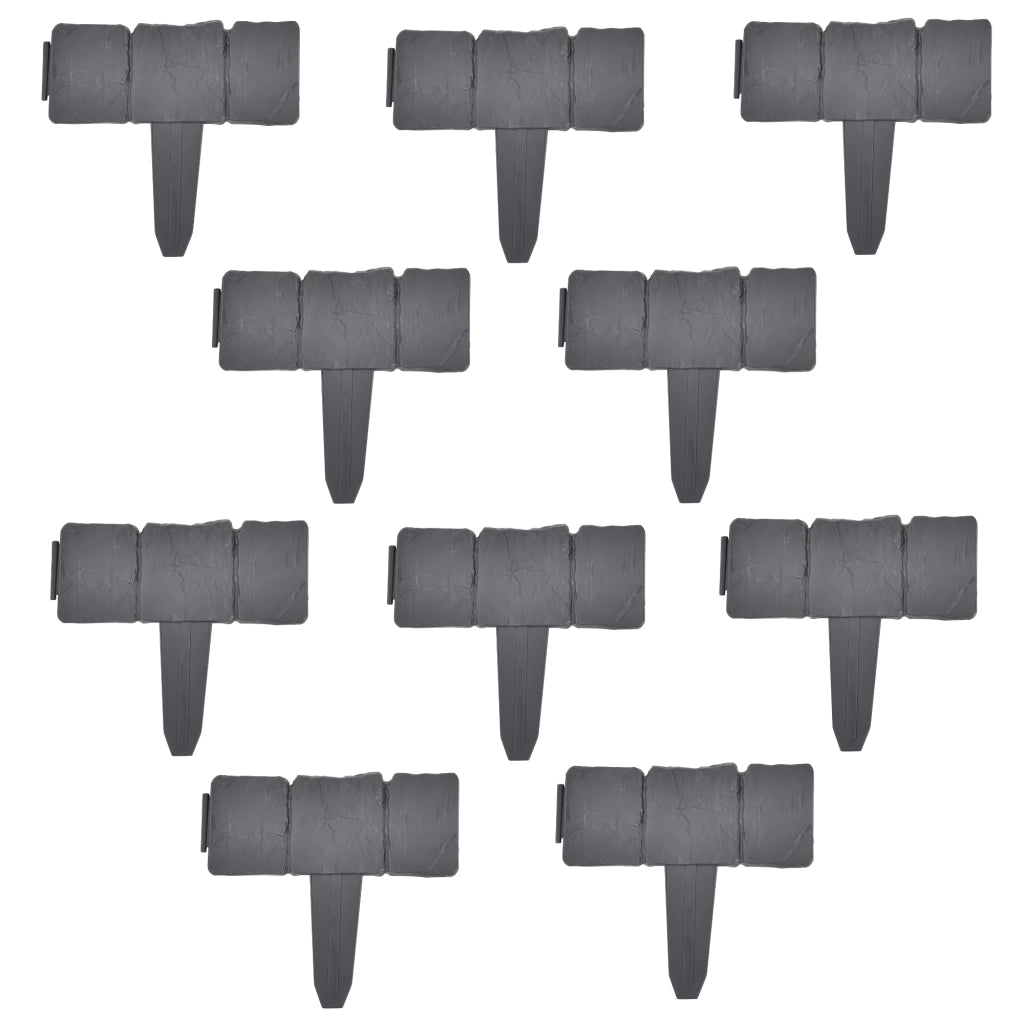 Bordure per Aiuola in set di 60 blocchi - Lunghezza tot 15 m - Grigio, Effetto Pietra casa.pro
