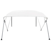 Bimini di Prua con Tendalino a 4 Archi-Tenda da Sole per Bimini di Prua Bianco 243x180x137 cm